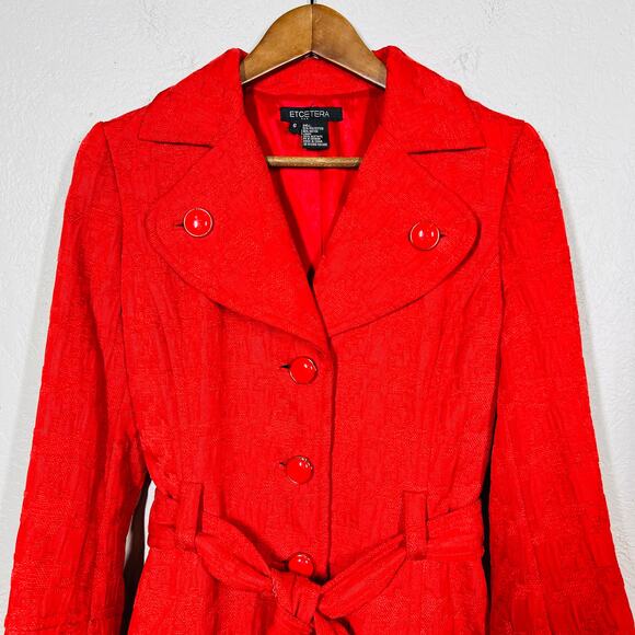 Etcetera Belted Trench Coat Long Winter Jacket Lined - 6 - Picture 3 of 4